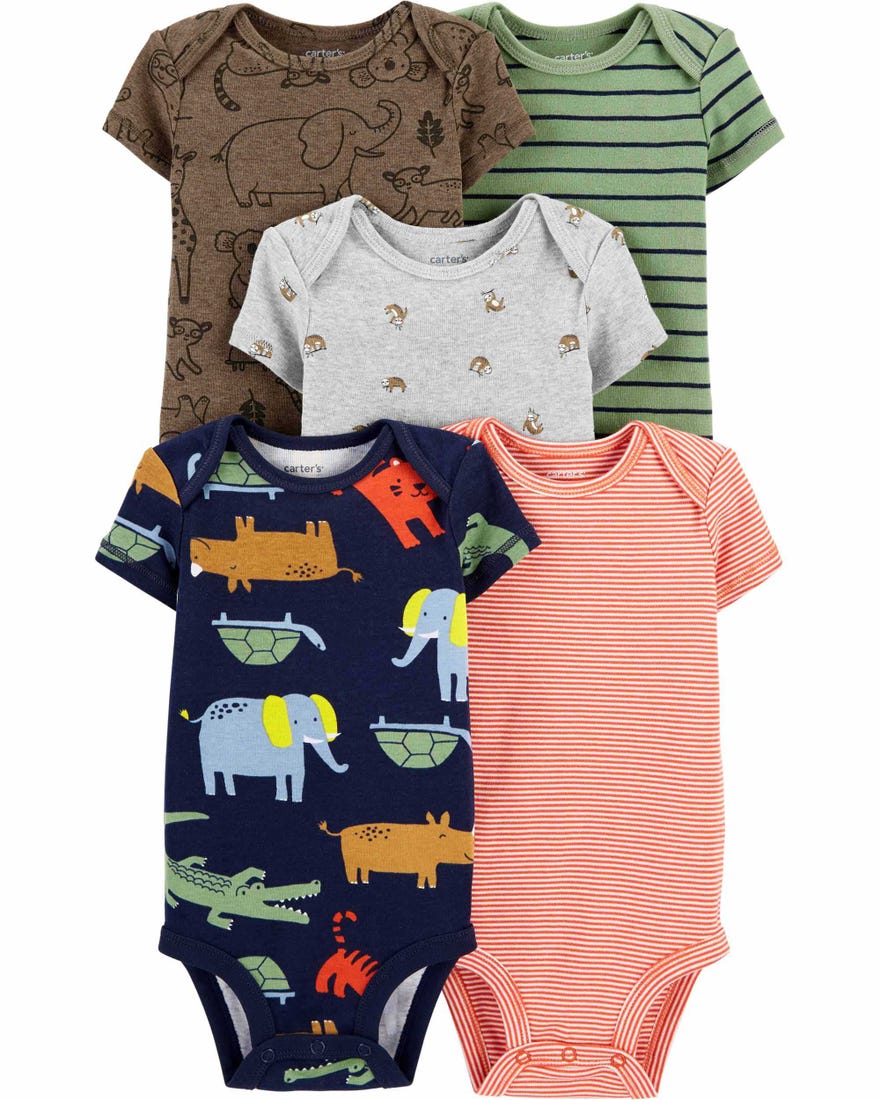 Carter's 5-Pack Safari Original Bodysuits