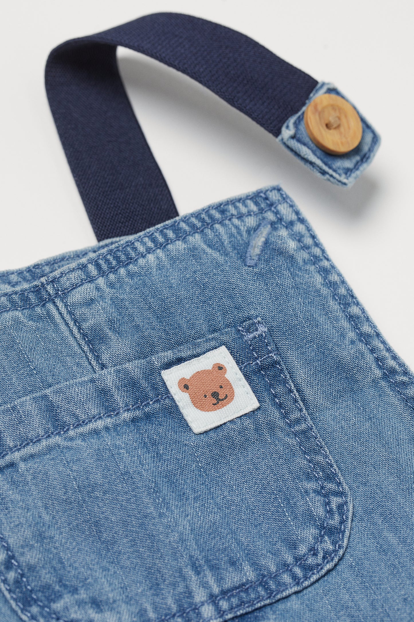 2 Piece Cotton Set-Dungaree shorts Bear