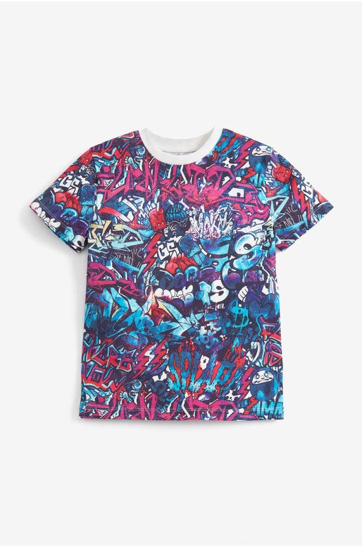 Multi Graffiti Print T-Shirt