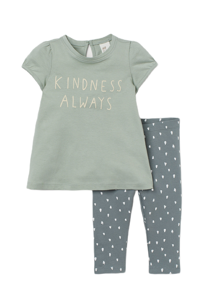 2-piece printed set-Kindness Always
