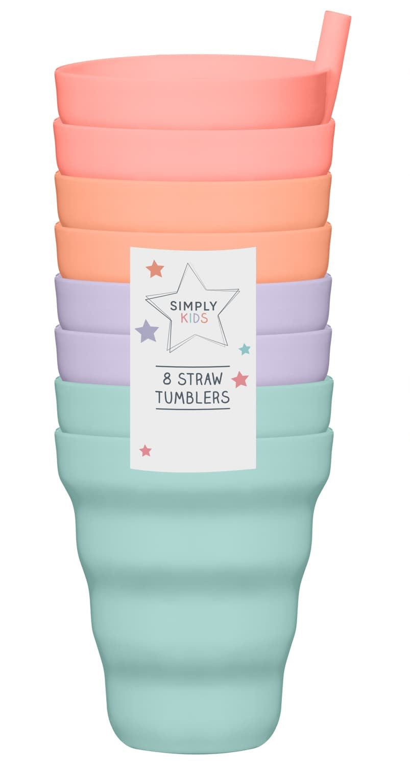 B&M Simply Kids Tumblers With Straw 8pk & 3 Lunch boxes
