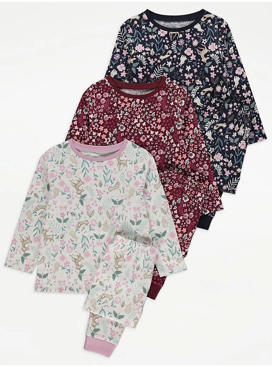 George Woodland Floral Pyjamas 3 Pack
