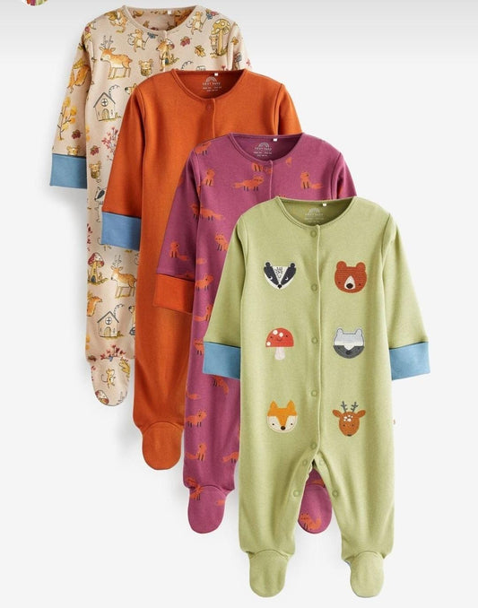NEXT 4 Pack baby sleepsuits