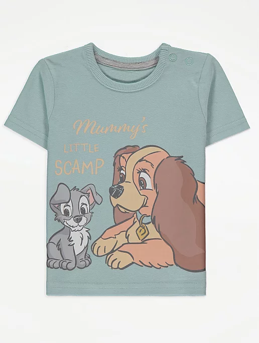 Disney Lady and the Tramp Mint Green Slogan T-Shirt