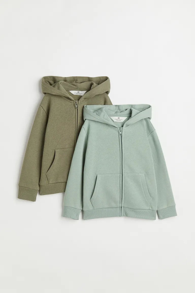 2-pack Zip through hoodies
