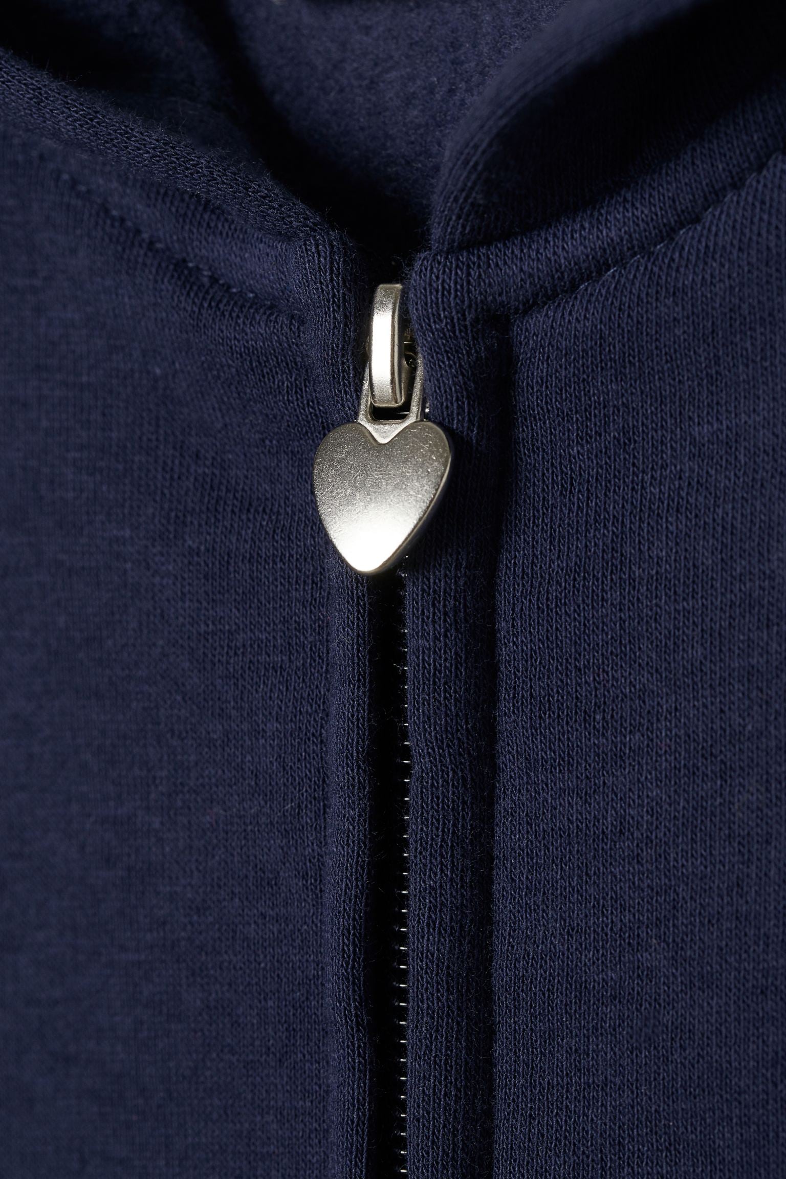 Zip-through hoodie-Navy blue
