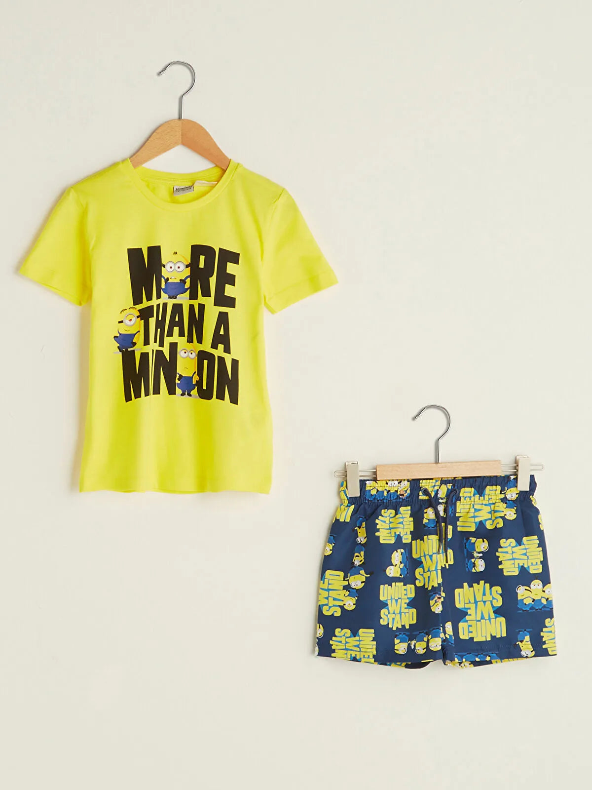 LC WAIKIKI Minions Licensed Cotton T-shirt with Swimming Shorts